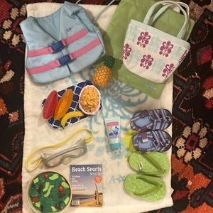picnic on the beach. American girl doll kit!